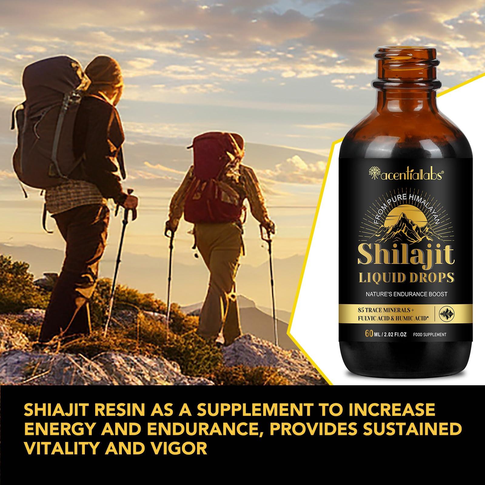 APCKFLEE 60ML Shilajit Liquid Drops, High Strength Himilayan Shalajit Resin, 100% Pure Shilajit with Fulvic Acid and Minerals, Strength & Stamina Booster for Men and Women