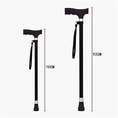 SilteD Canes Elderly Cane, Old Man Walking Stick Tapping Stick T Handle Baston Elder Stable Crutch Hiking Elderly and Arthritis Seniors Disabled, Black Walk for Elderly