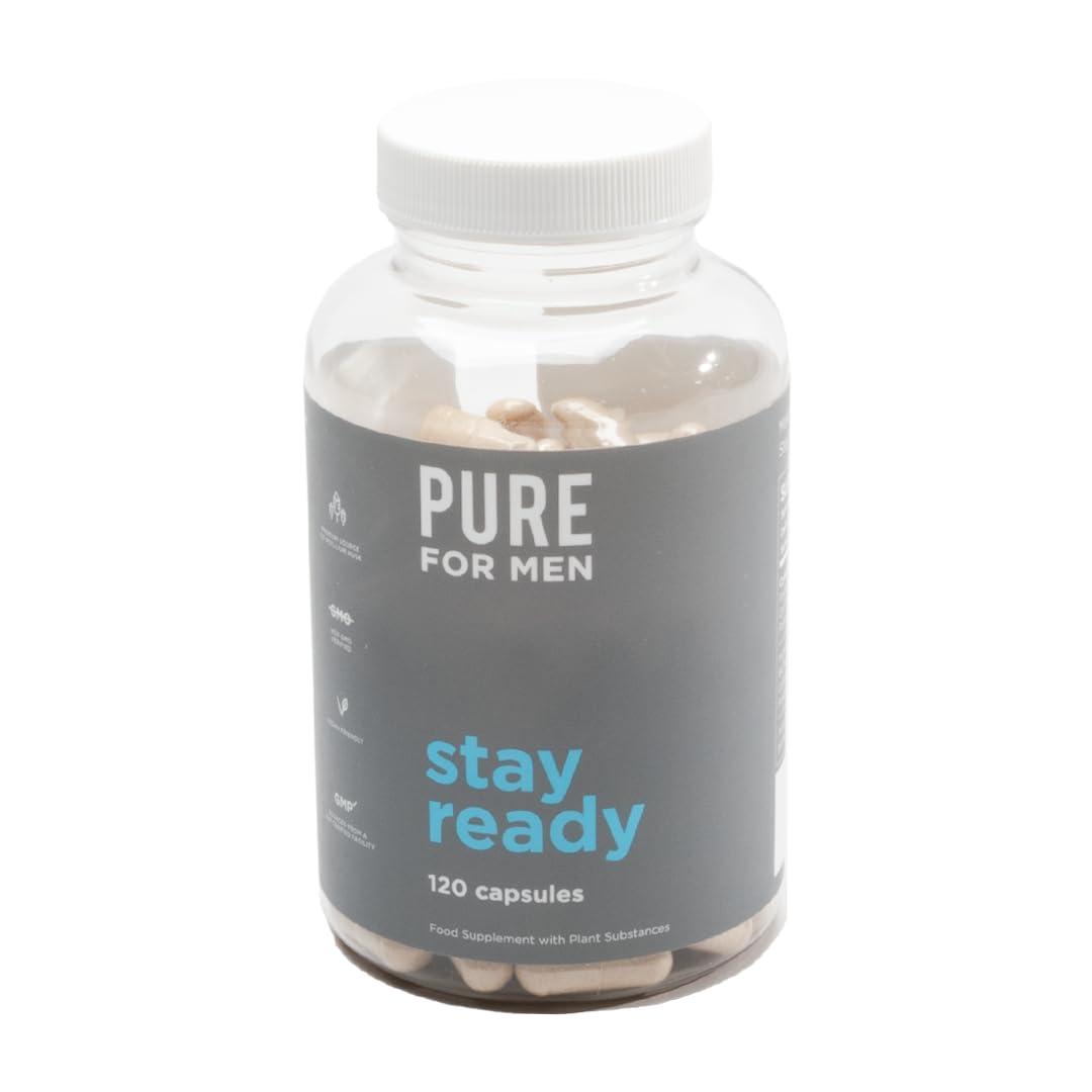Pure for Men Pure for Men Original Cleanliness Stay Ready Fiber Supplement, 120 Vegan Capsules, Helps Promote Digestive Regularity. Psyllium Husk, Chia Seeds, Oat Fibre, Proprietary Formula