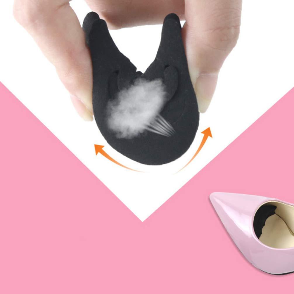 EXCEART EXCEART 4pairs Forefoot Insoles Adjustable Shoe Head Pads for Women Comfortable Cushion Plugs Black Skin Tone Durable Flexible Design for Foot Relief and Buffering High Heels