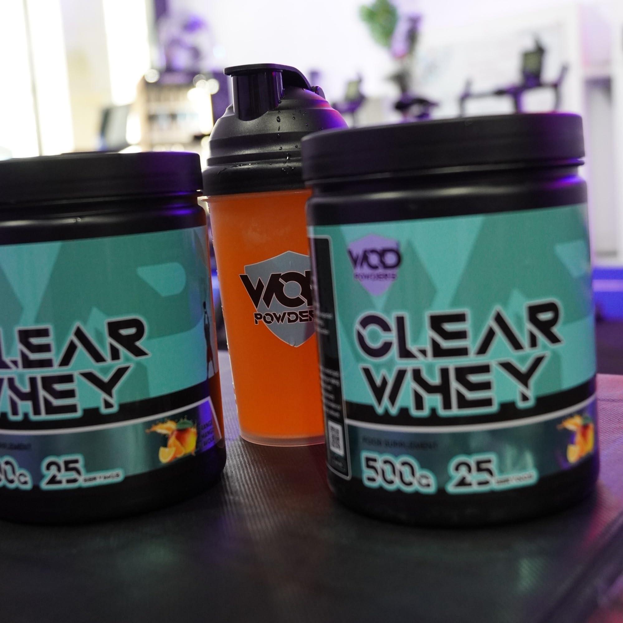 WOD Powders Clear Whey Isolate Protein Powder Refreshing Protein Shake | Low Lactose, Easy Digesting & High in Protein | Ideal for Workout Recovery 500g, 25 Servings - Mojito Flavour