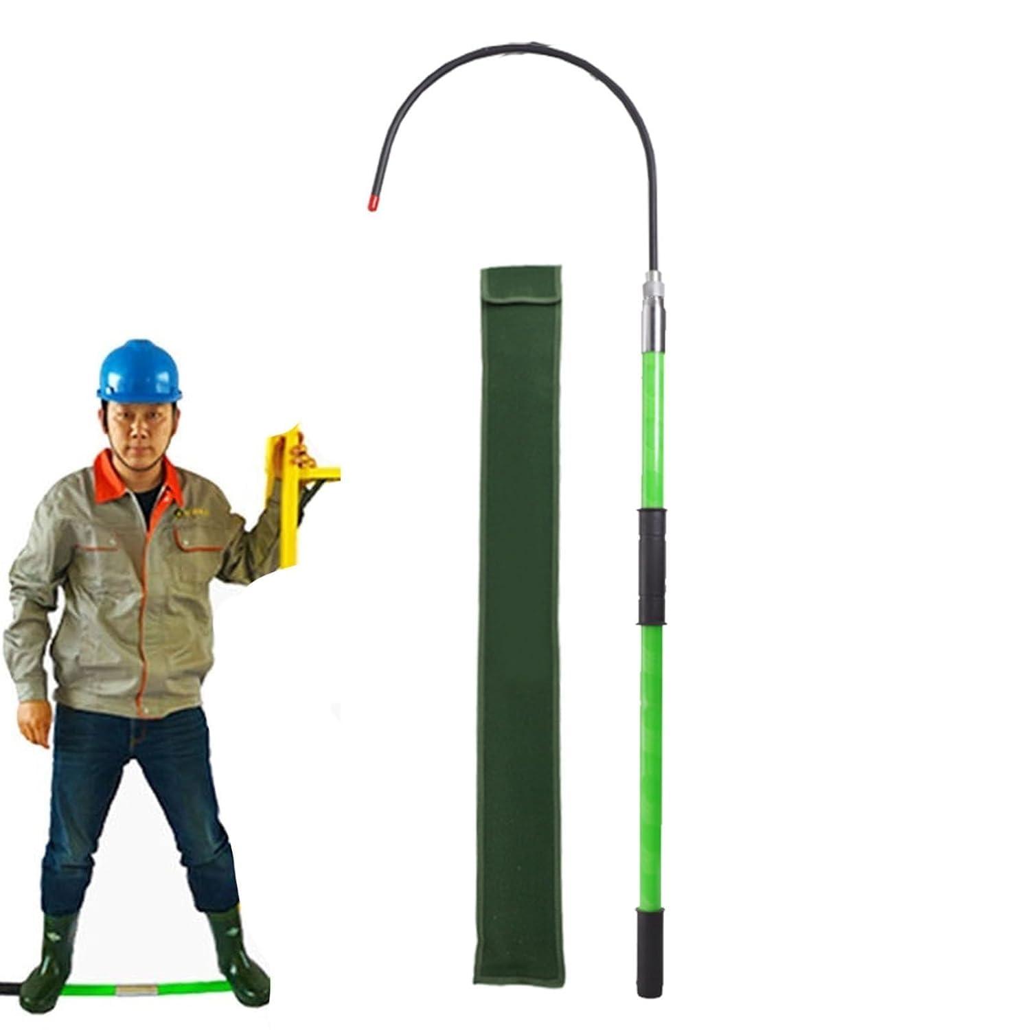 BESTXH BESTXH High Voltage Insulated Rescue Hook, Electrical Safety Rescue Hook Lightweight, 220lb Load Safety Rescue Hook, Detachable Insulated Rescue Hooks, for Electrician Fire,Green,3.3ft/1m