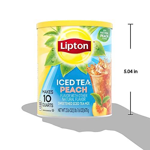 Lipton Lipton Iced Tea Peach Drink Mix, Powder, Makes 10 Quarts 670g Tub