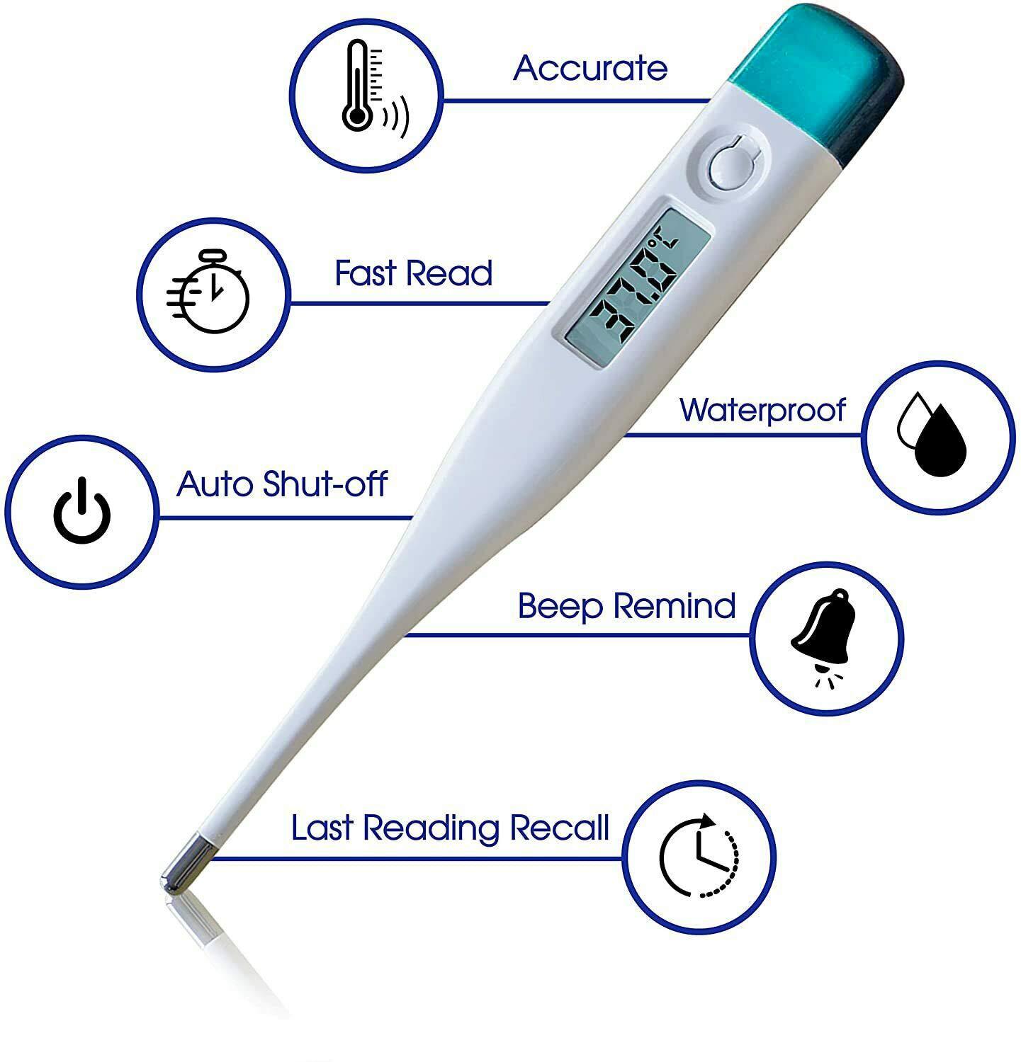 YNR Finger Pulse Oximeter Digital Thermometer LED Display Oxygen Saturation Monitor, Pulse Oxymeter Finger Adult Child, Heart Rate Monitor, Test for Sp02 Blood Oxygen Concentration (Includes Batteries)