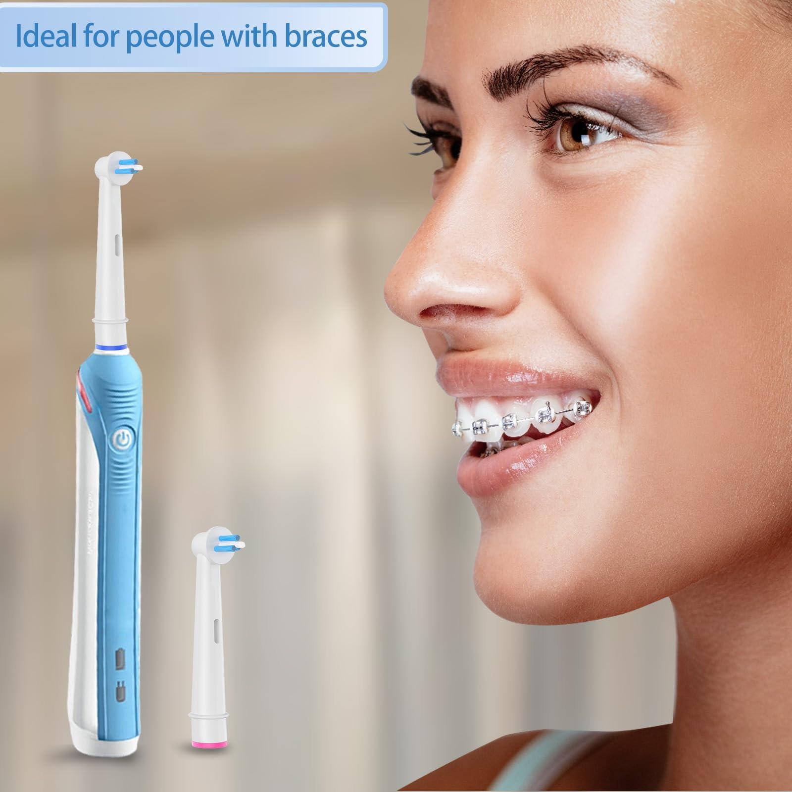 Betterchoi 8pcs Interspace Toothbrush Heads, Compatible with Braun Oral B Electric Toothbrushes for Cleaning Crevices, Bridges and Implants.