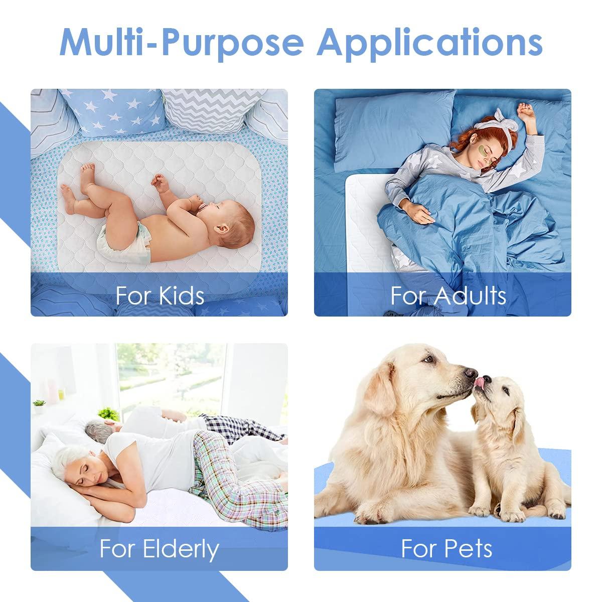 AVALON CARE Avalon Care Incontinence Bed Pads Washable Waterproof 34x36 Inches Pack of 2 Incontinence Pads for beds for Incontinence Adults - Washable Pee Pads for Adults Absorbent, Reusable Bed Pads & Underpads