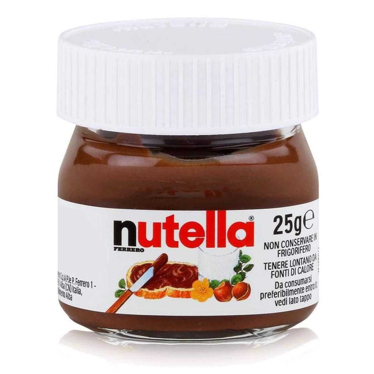 Nutella Ferrero Nutella Small Mini Design Jar, Set of 2, 25 g Bread Spread, Nut Nougat Spread, Chocolate Spread