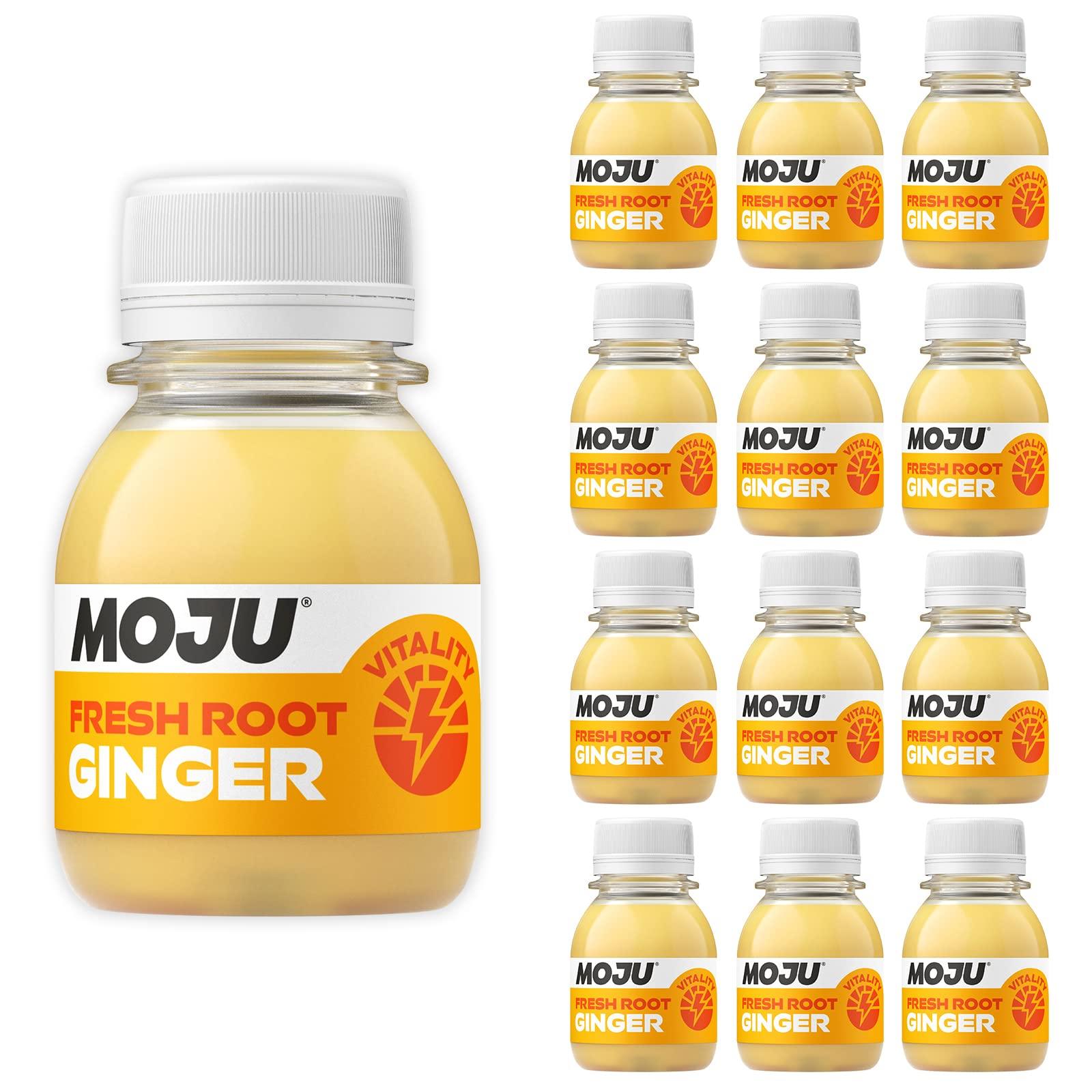 MOJU MOJU Ginger Shots (12x60ml) | Immune Support,Energy Booster, Natural Ingredients, No Added Sugars or Sweeteners, Vegan