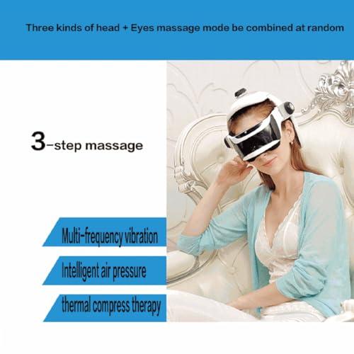 HYYKEJI HYYKEJI Electric Head Massager Helmet, Eye Neck Massage Helmet Scalp Massager with Heat, Kneading, Air Compression, Suitable for Headache, Stress Relief, Deep Sleeping
