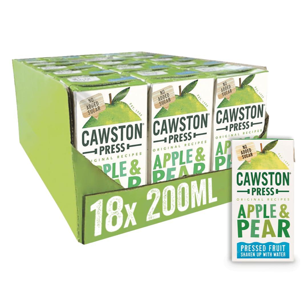 Cawston Press Cawston Press Fruit Water Kids Drink | Pressed Apple & Pear Flavoured Water | 200ml x 18 Pack Pear & Apple Juice Cartons | School Approved No Added Sugar Vegan | Ideal for Kids Lunchbox
