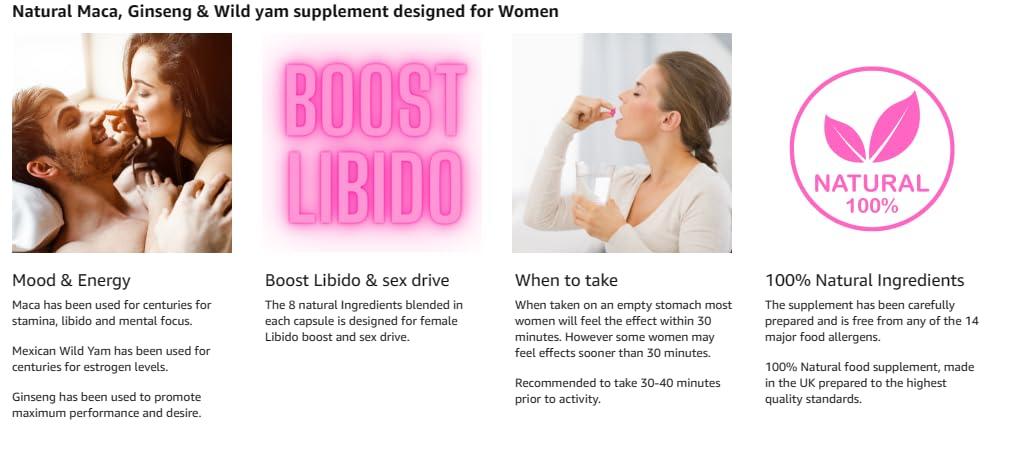 Forever & Always Supplements 3 x Ultra Pink 400mg Sex Tablets for Women Bundle! 100% Natural Female Libido, Sex Drive & Enhancement Supplement! Contains Maca, Ginseng