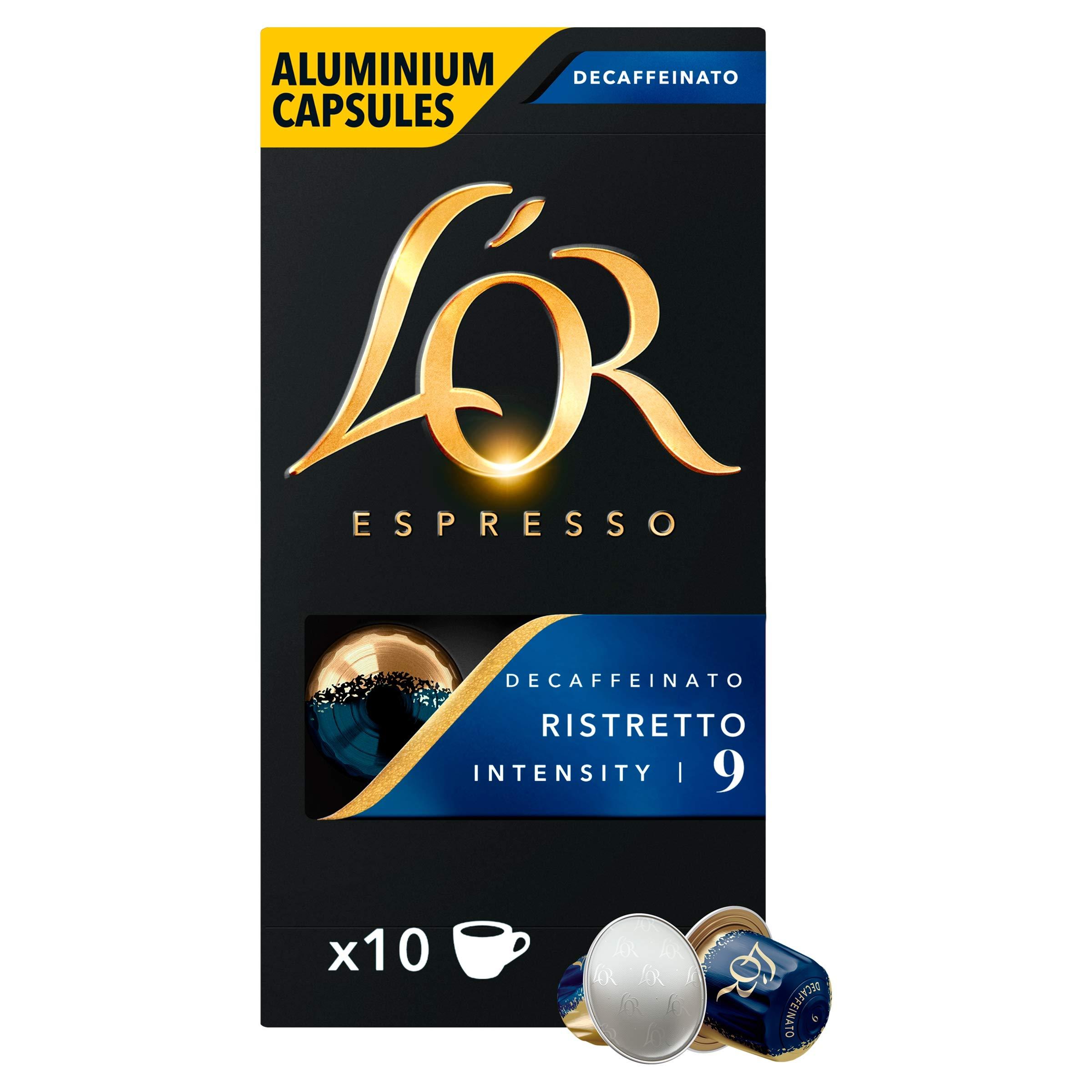 L\'OR L\'OR Espresso Ristretto Decaf Coffee Pods, 20 Packs, Total 200 Coffee Capsules