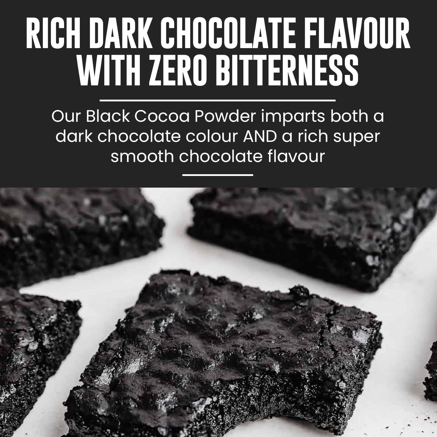 Super Cal Black Cocoa Powder for Baking - 1kg Pouch | Intense Deep Black Dutch Processed Unsweetened Cocoa Powder | pH 8.8 (Zero Bitterness) with 10-12% Fat | Super Cal