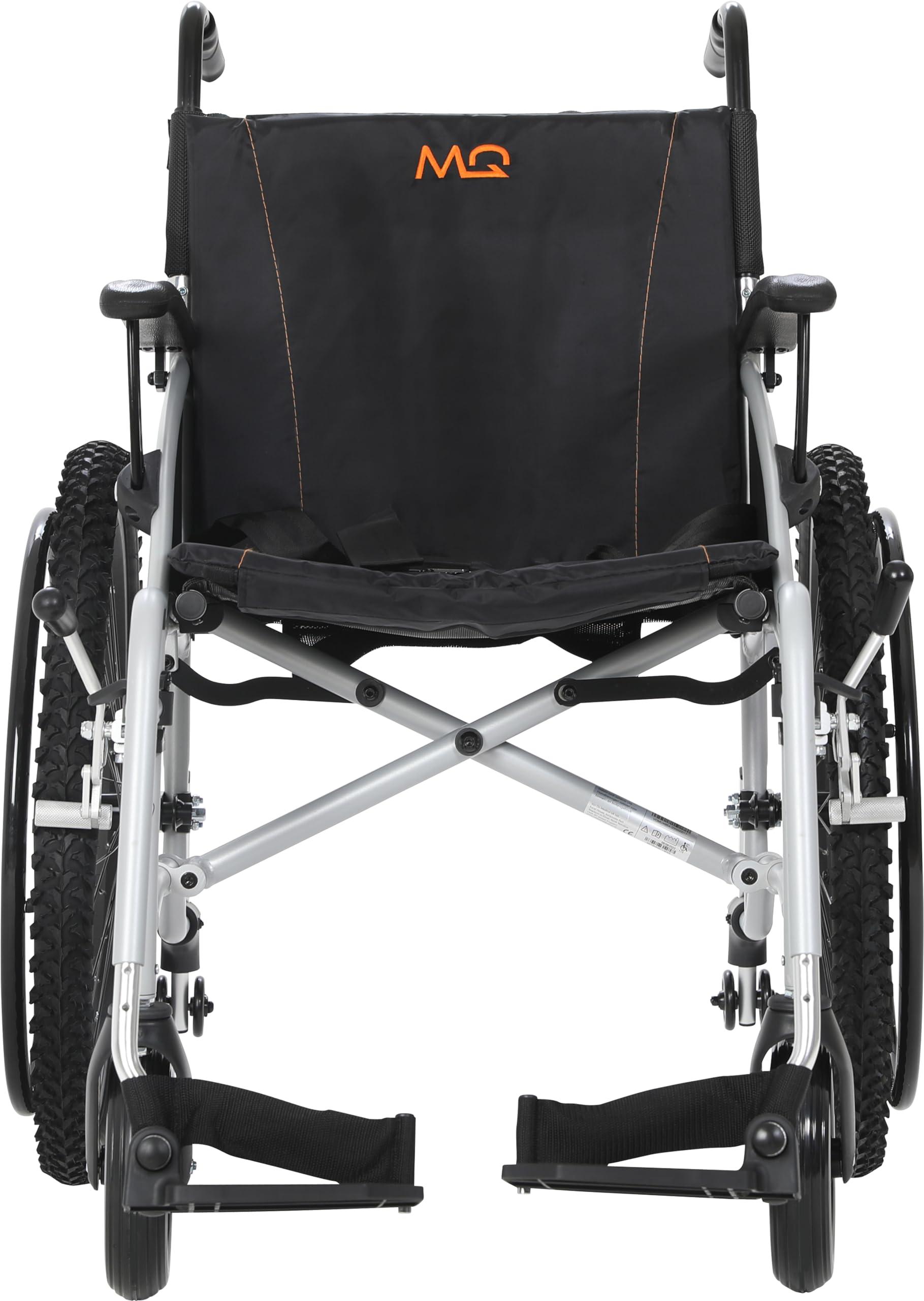 MobiQuip MobiQuip All Terrain, Lightweight, Folding, Manual Self Propelled Aluminium Wheelchair, Quick Release Wheels, Silver Frame, 18 inch Seat.