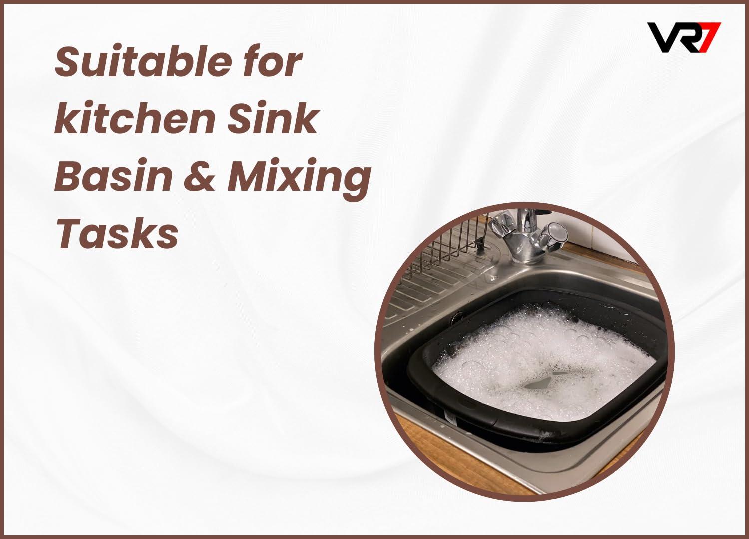 VR7 VR7 Plastic Washing Up Bowl Rectangular Rose Gold Washing Bowl for Sink Kitchen Basin Mixing Dish