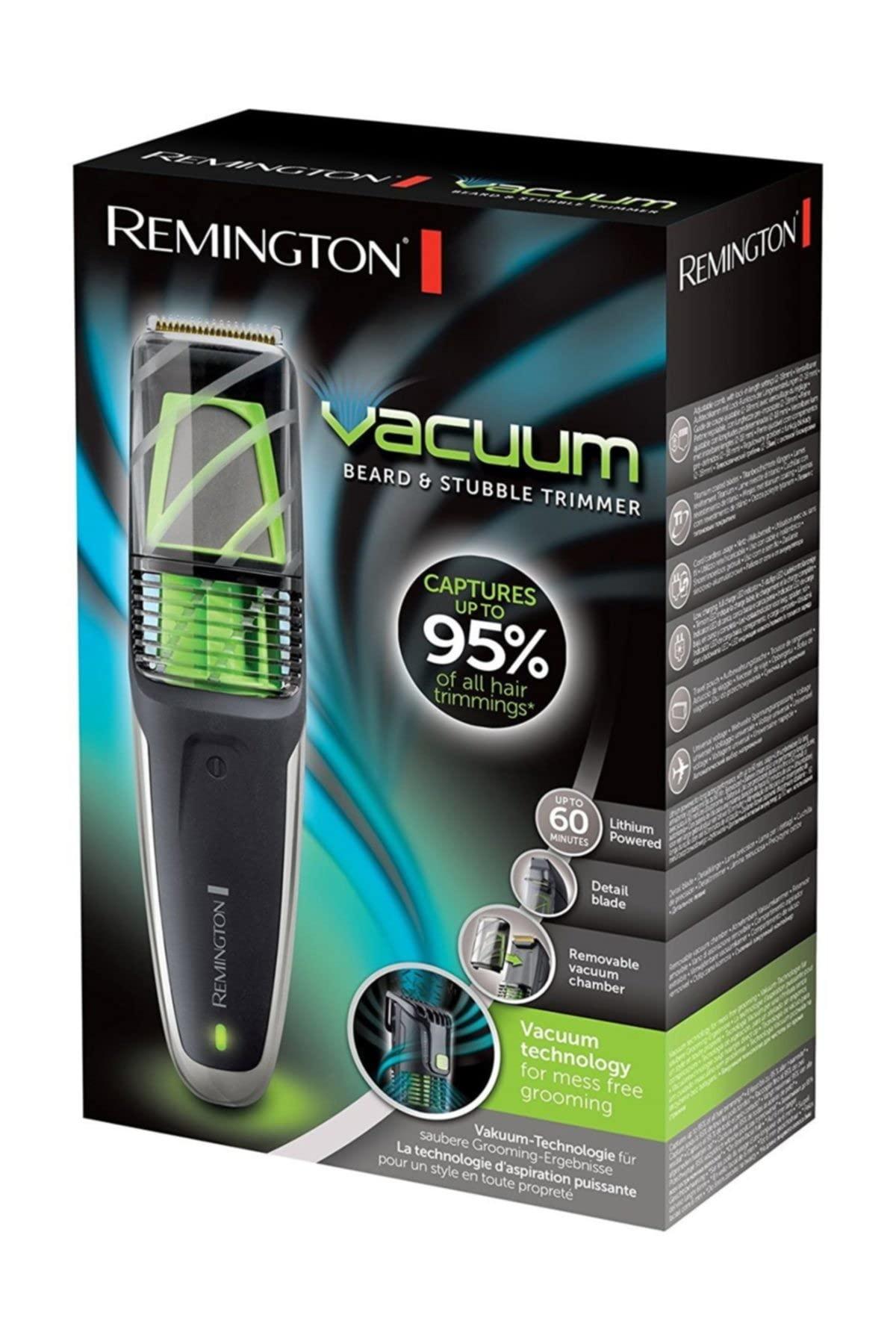 Remington Remington Vacuum Beard and Stubble Trimmer (Vacuum to catch Trimmed Hair, Titanium Blades, Adjustable Comb, Detail Blade for Styling and Edging, Lithium Power, Cordless, 60-Minute Runtime) MB6850