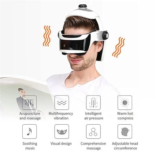 FreshCart Basics Head Massager Scalp Massager with Heat, Kneading, Air Compression - Electric Eye & Neck Massage Helmet for Stress Relief, Headache Relief, Deep Sleep