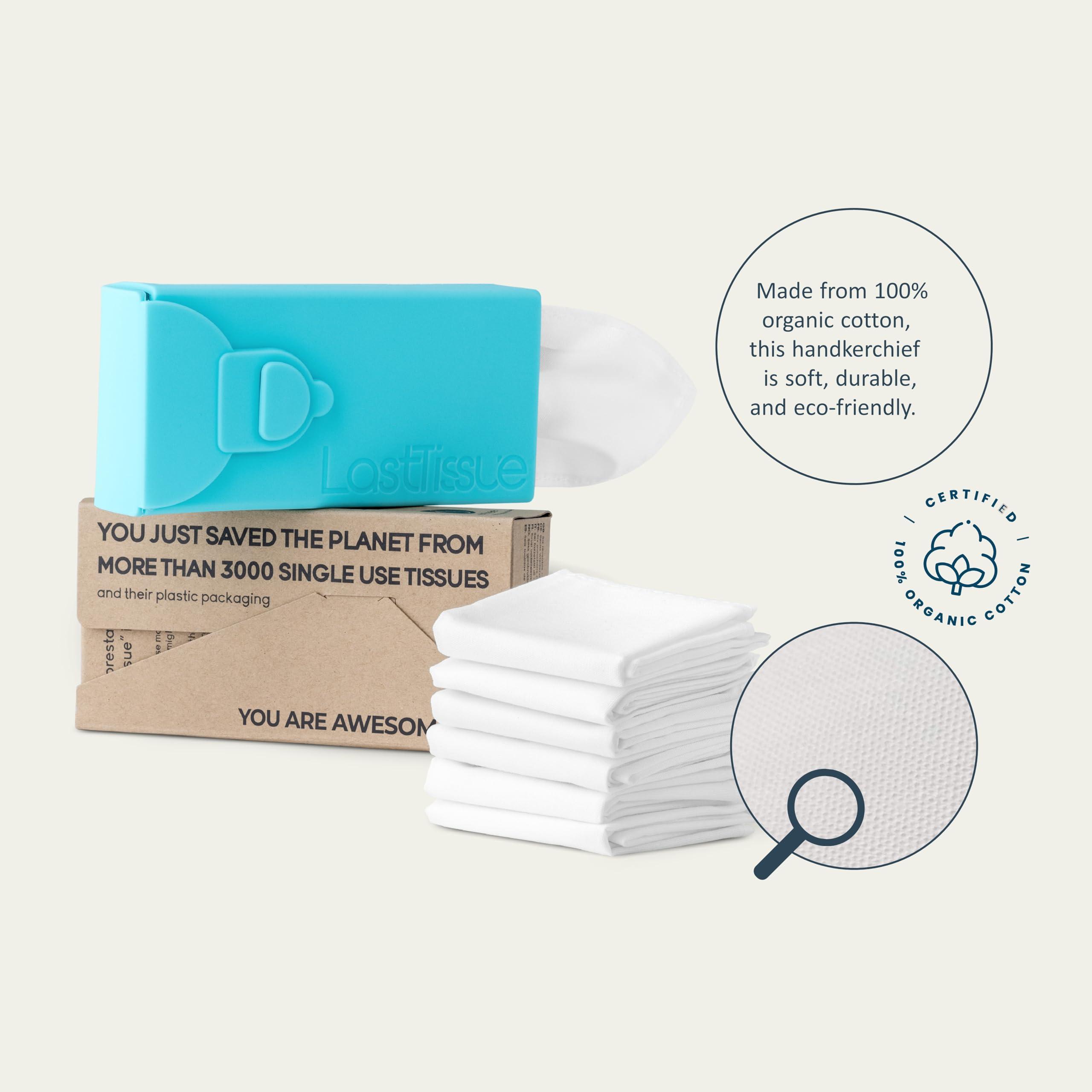 LastTissue LastTissue Reusable Cotton Tissue Pack Sustainable, Durable, Eco-Conscious, Portable & Washable Facial Tissues for Men and Women with Travel Handkerchief Storage Case