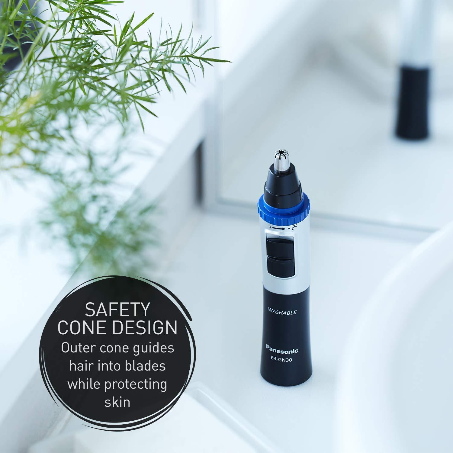 Panasonic Panasonic ER-GN30-K Men\'s Nose & Ear Hair Trimmer with Improved Dual-Edge Blade and Vortex Cleaning System