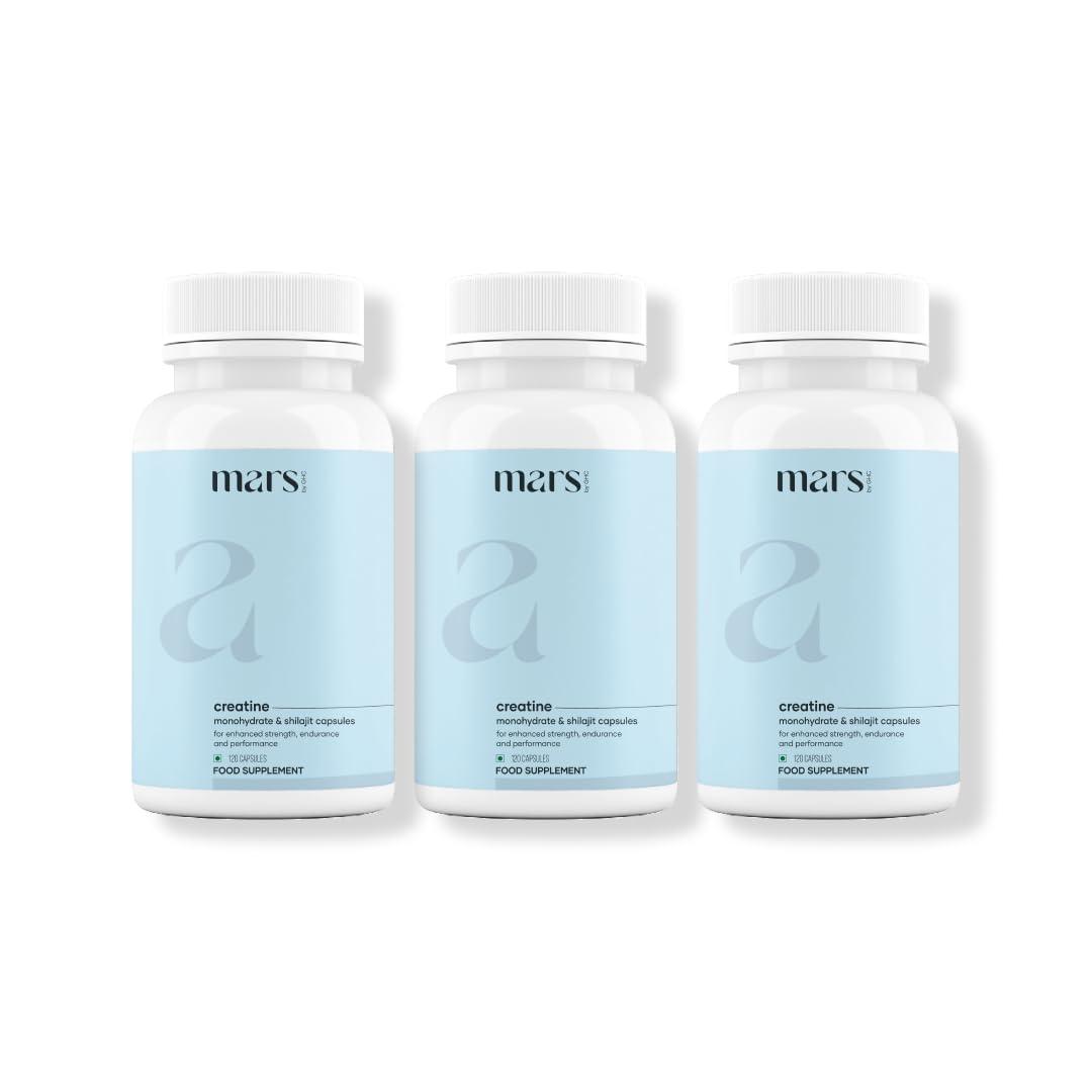 mars by GHC Creatine Capsules Powered with Shilajit by by GHC (120 N) - Pack of 3 | Supports Overall Well Being | Good Health Company