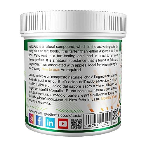 SPECIAL INGREDIENTS Malic Acid Powder 250g Premium Quality Natural Origin - Vegan, Non-GMO - Recyclable Container