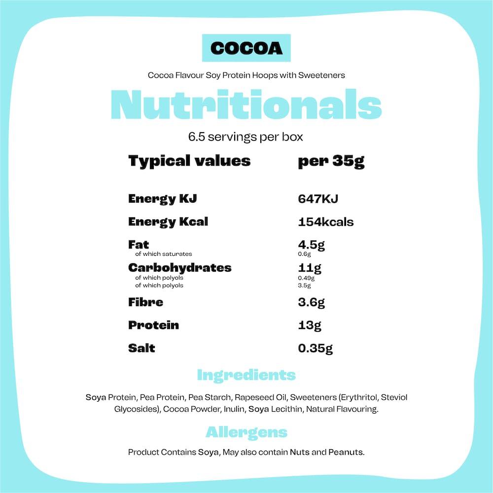 Surreal Surreal Cocoa - High Protein Cereal 6 Pack - Zero Sugar- Healthy Plant Based Cereal - High in Fibre - Low Carb - Gluten Free - Vegan - 13g of Protein, 0g of Sugar - 240g per Box