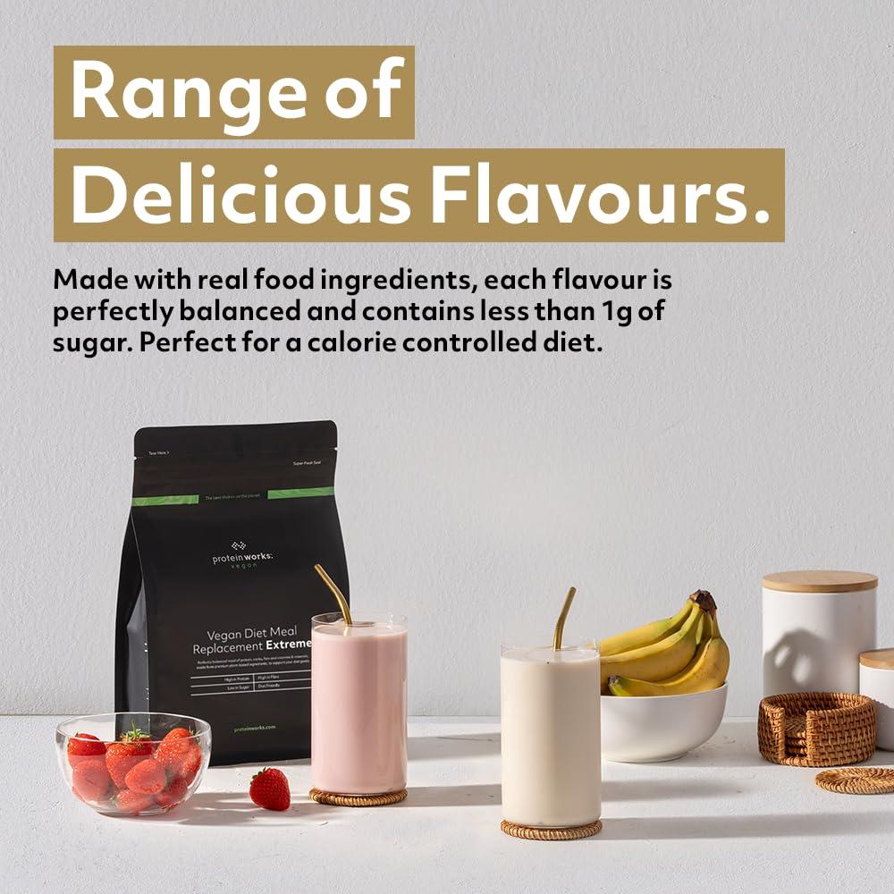 THE PROTEIN WORKS Protein Works - Vegan Diet Meal Replacement Extreme, 200 Calorie Meal, Up to 25g Protein, Plant Based, 16 Meals, Chocolate Bueno, 1kg