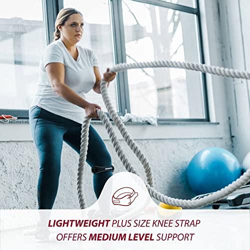 KARM KARM Plus Size Knee Support XXL XXXL 3XL 4XL 5XL 6XL for Obese People - Patella Tendon Knee Strap Brace for Joint Pain, Running, Extra Large Big Legs Women & Men (Plus Size, Black Single)
