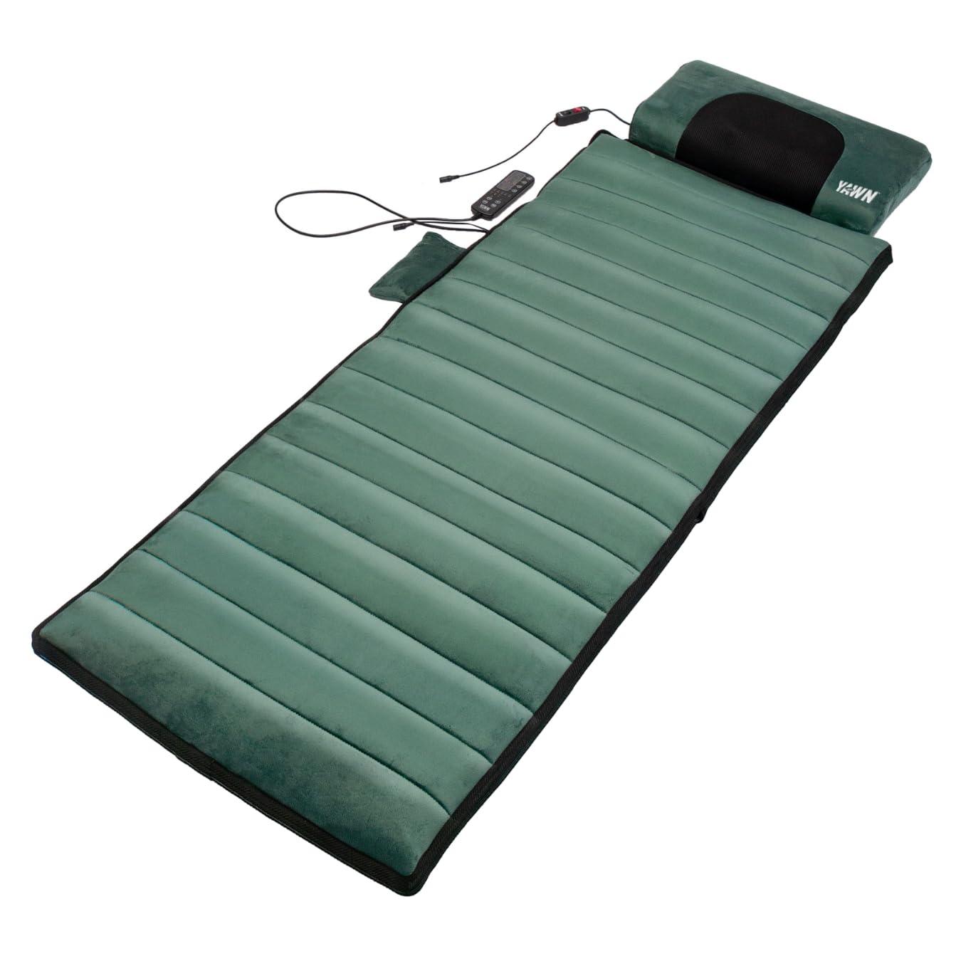 EZWELL eZwell 3-in-1 Massage Remedy System Mattress by Yawn Air Extra Large - Vibrational, Shiatsu & Infrared Heat Therapy Detachable Ergonomic Pillow - 10 Vibration Motors 6 Shiatsu Nodes - Memory Foam