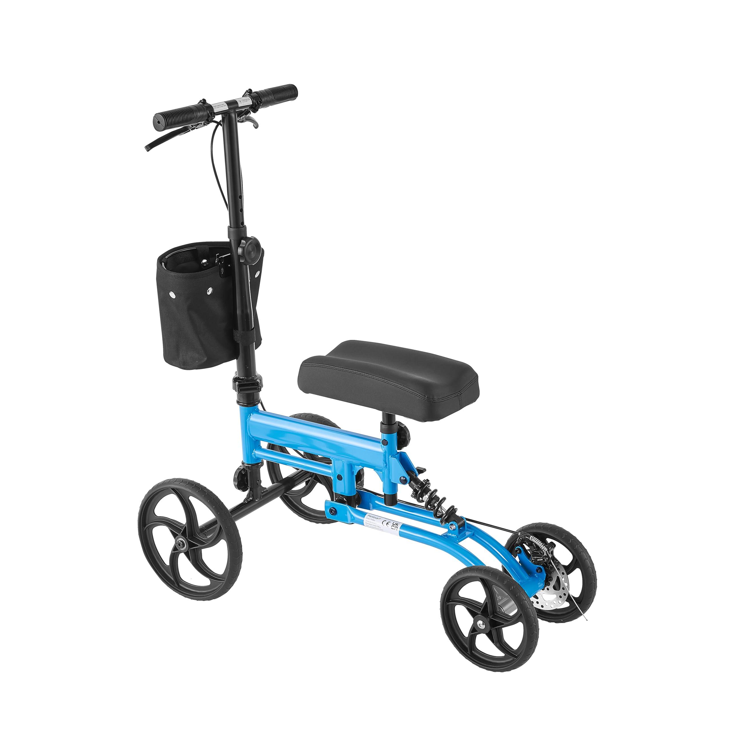 PANLOVA Adjustable Medical Folding Steerable Leg Knee Walker Scooter with Front bag-9251B