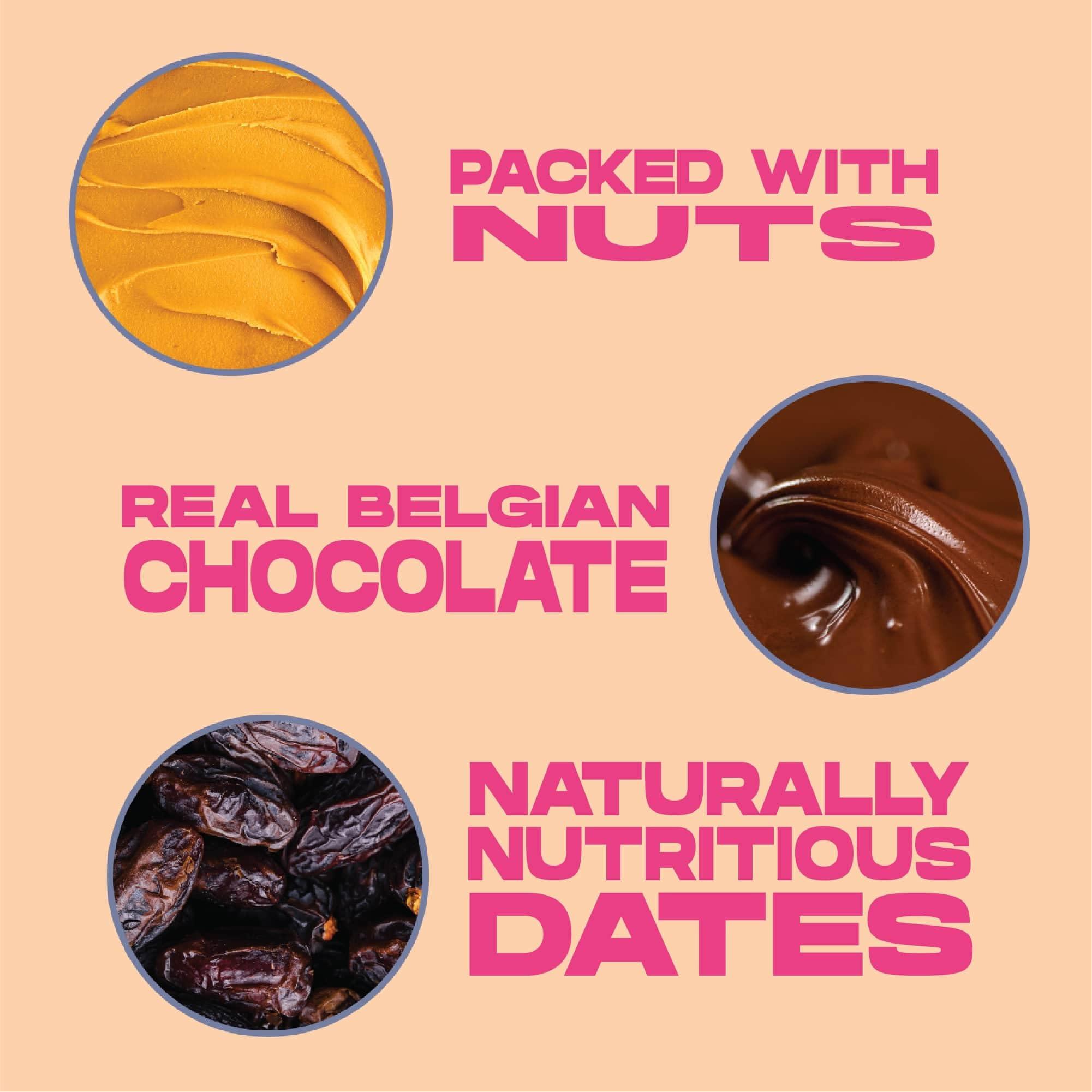 Vive Vive Dark Chocolate Coated Mixed Box Protein Bites - Gluten Free and Vegan - High Fibre Mini Protein Bars - Pack of 21