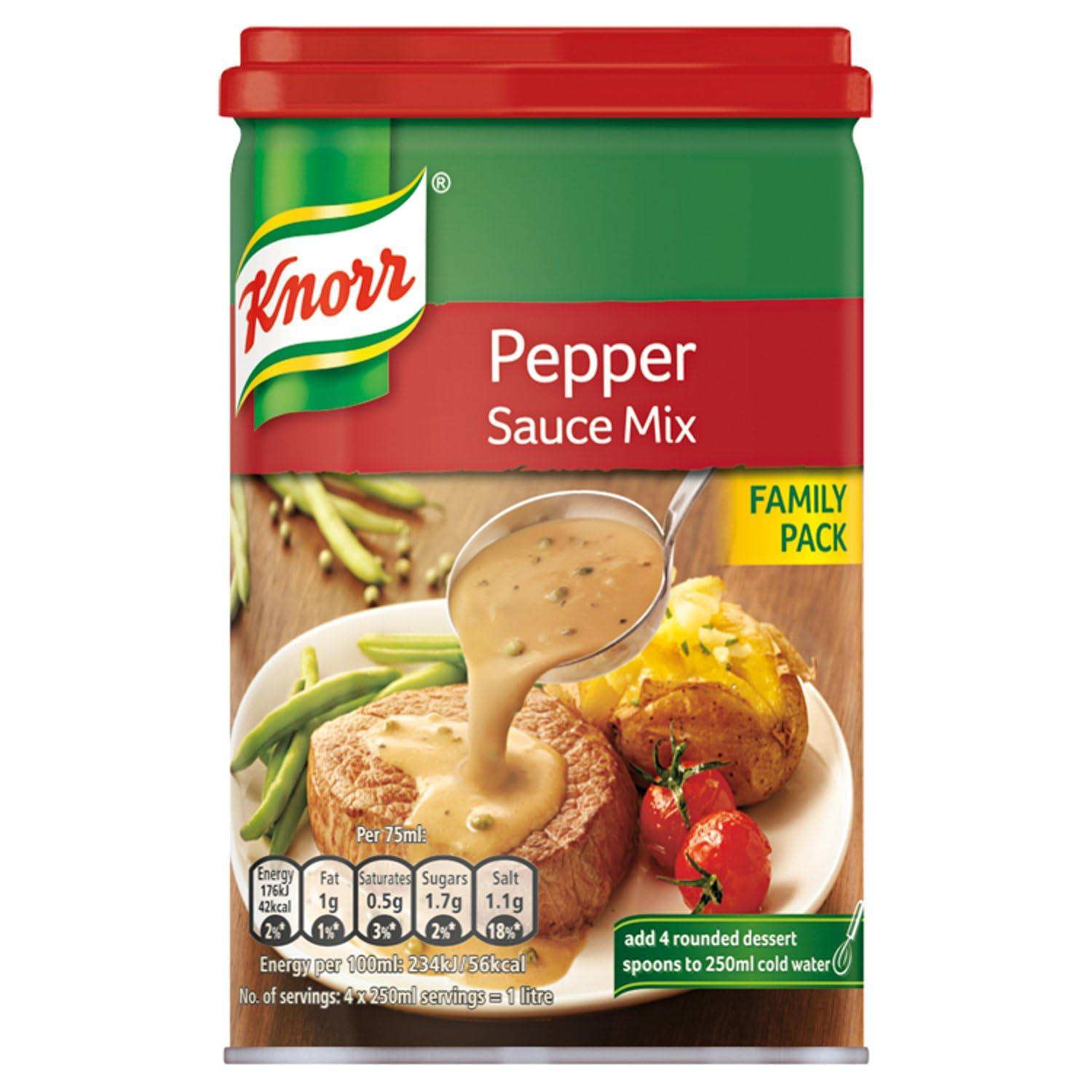 Knorr 2 x Knorr Pepper Sauce Tub 170g Each / Total: 340g Perfect with Steak Pork Lamb