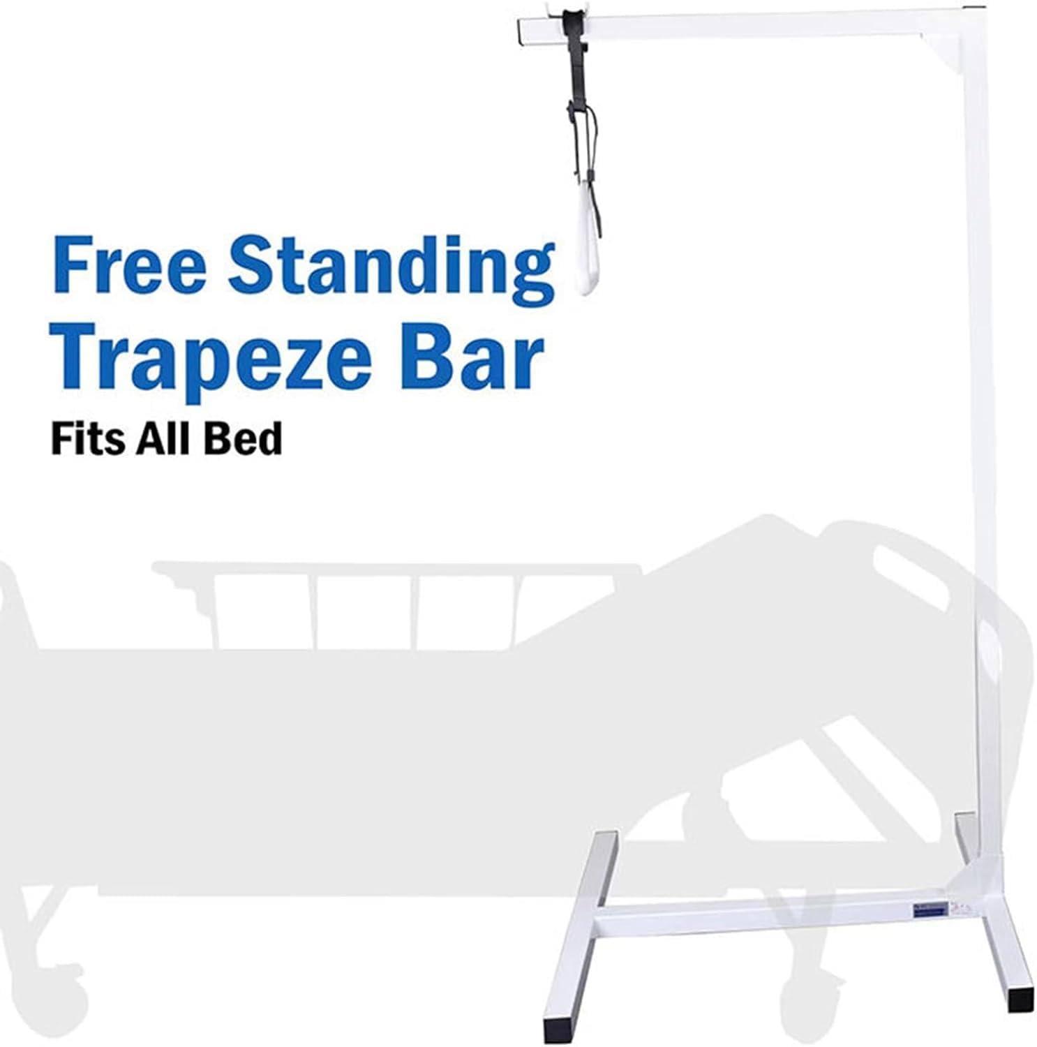 FreshCart Basics Bed Mobility Trapeze Bar for Elderly and Disabled Patients - Floor Stand Triangle Pull Up Bar for Hospital Beds - Adaptive Tool for Assisting Those with Mobility Issues in Bed
