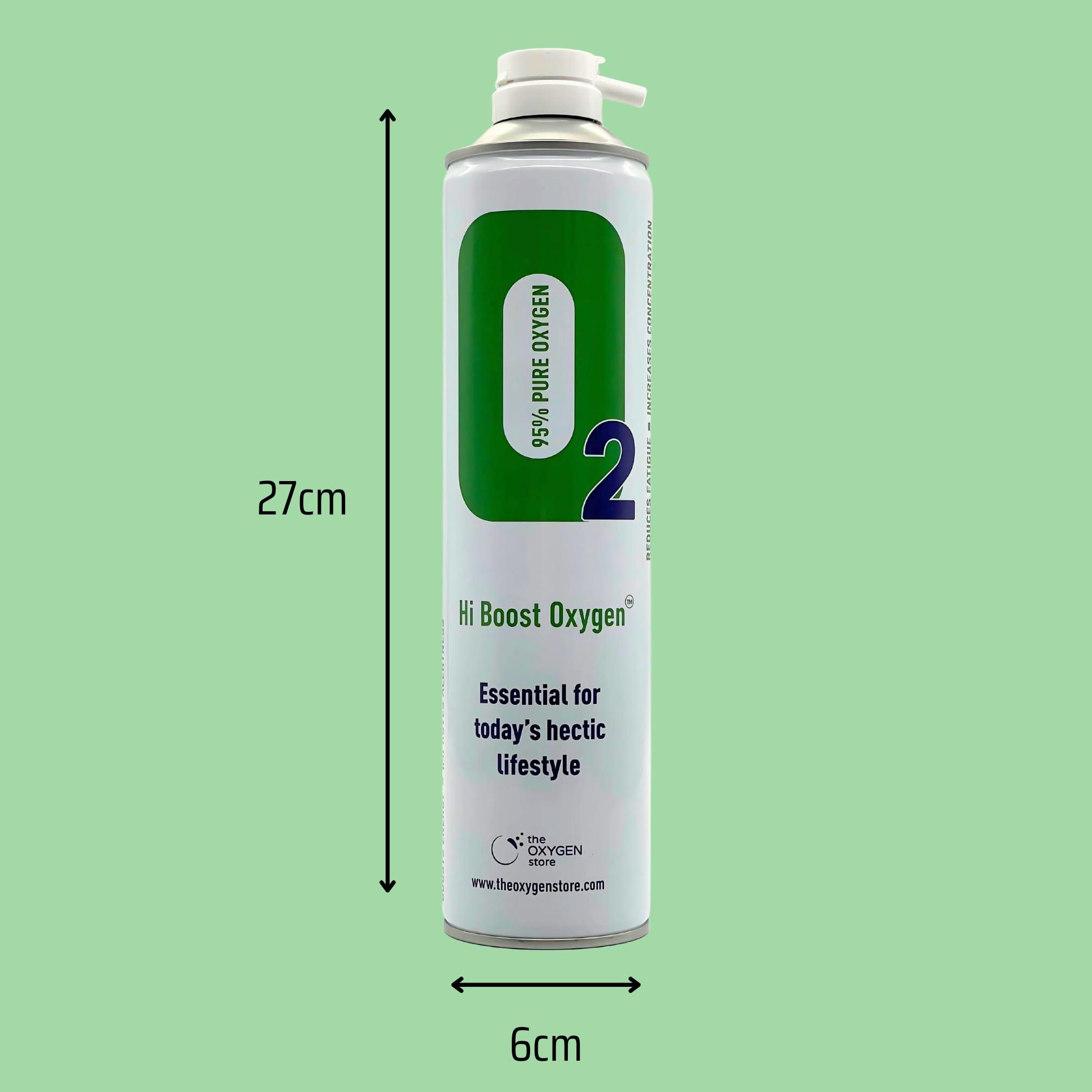 The Oxygen Store Hi Boost O2 Oxygen in a can 30L (3 Cans) Portable Including 1 x Mask and Tubing Set - Great for Sport, Work, Health, Party, Healthy Looking Skin - Increased Concentration and Energy - Made in The UK
