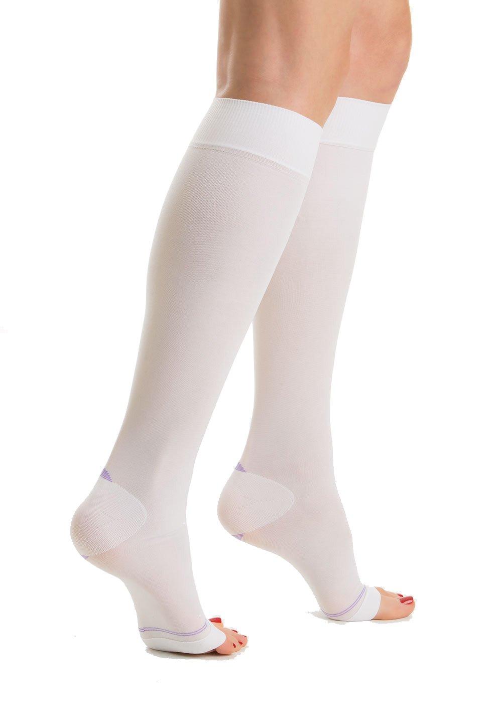 Relaxsan Relaxsan Antiembolism M1350A (2 Pairs - White, S) Open-toe anti-embolism knee high socks - K2-25-32 mmHg