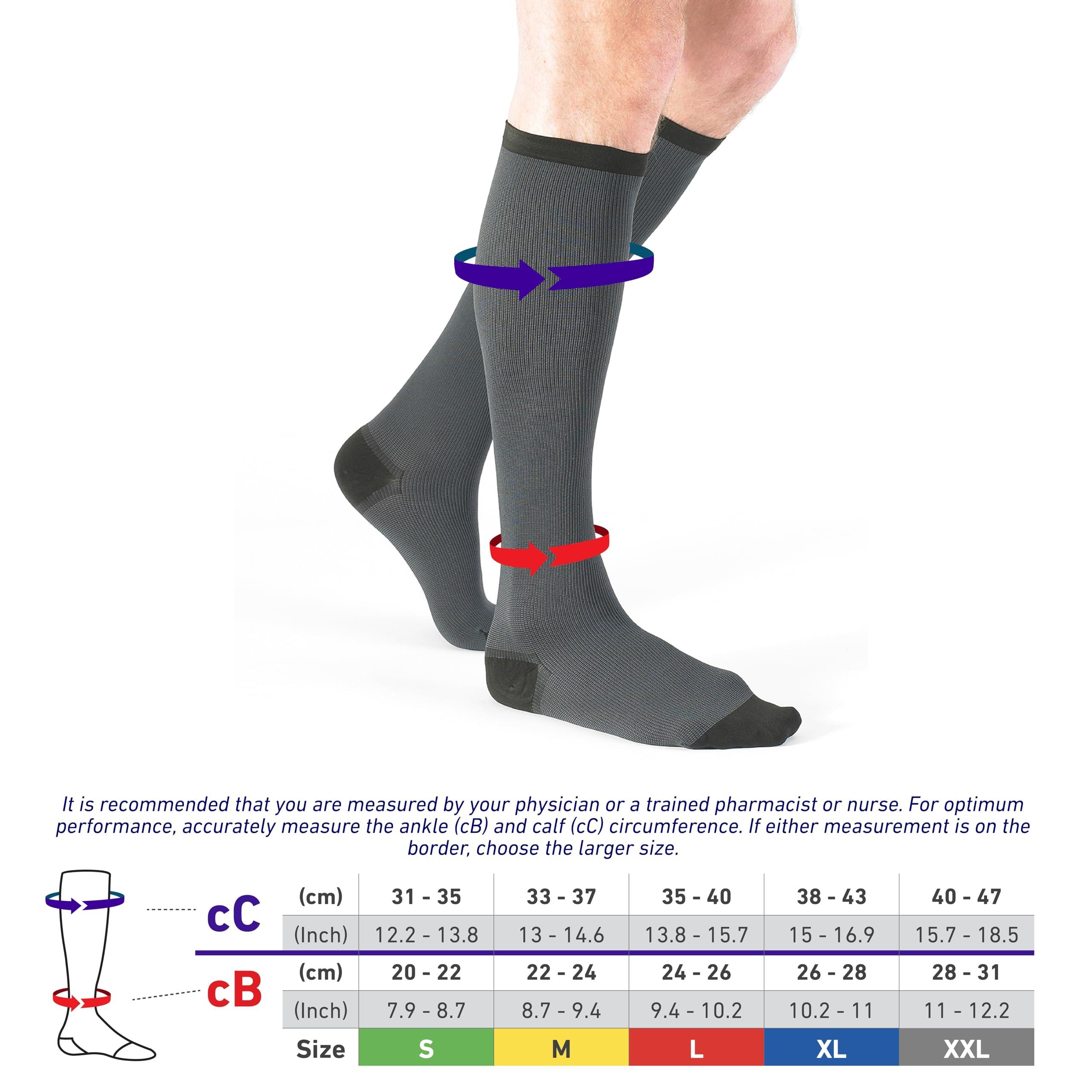 Neo-G Neo G Therapeutic Compression Socks Men 20-30 mmhg knee high - for spider or varicose veins, swollen legs, feet, ankles, treating mild edema. Mens compression socks for swelling - Black - M