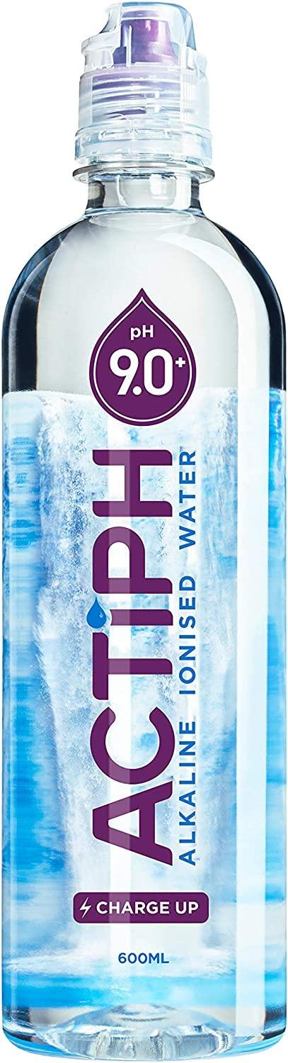 London Luxury Alkaline Ionized Spring Water pH9+ (12x 600ml) Purified with Electrolytes Clean and Smooth Taste ACTIPH Water(12x 600ml)