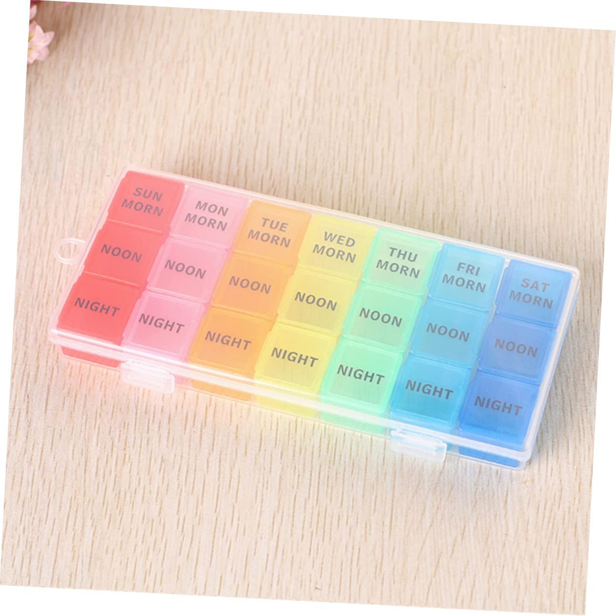 FOMIYES FOMIYES 2pcs Portable Pill Boxes Storage Medicine Case Organizer for Daily Use