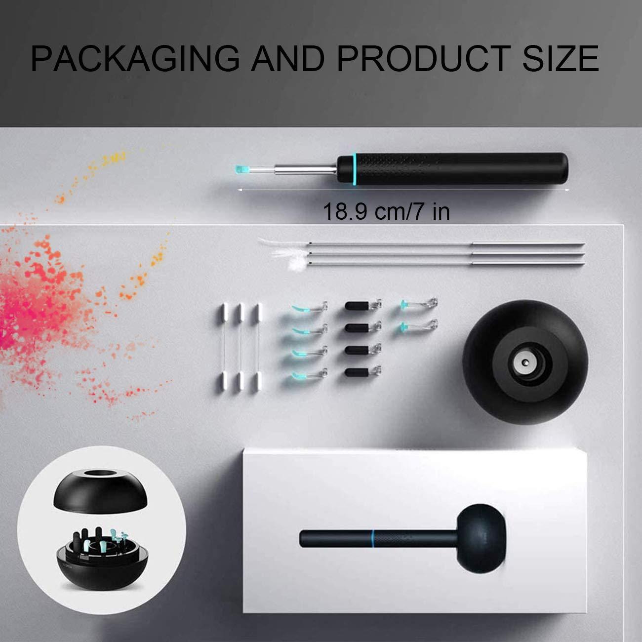 Lnobern ZhiLianZhao Intelligent Wireless Otoscope, Earwax Removal Kits with 3 Million High-precision Endoscope, Widely Compatible, Magnetic Charging Base for Daily Cleaning and Care,Red