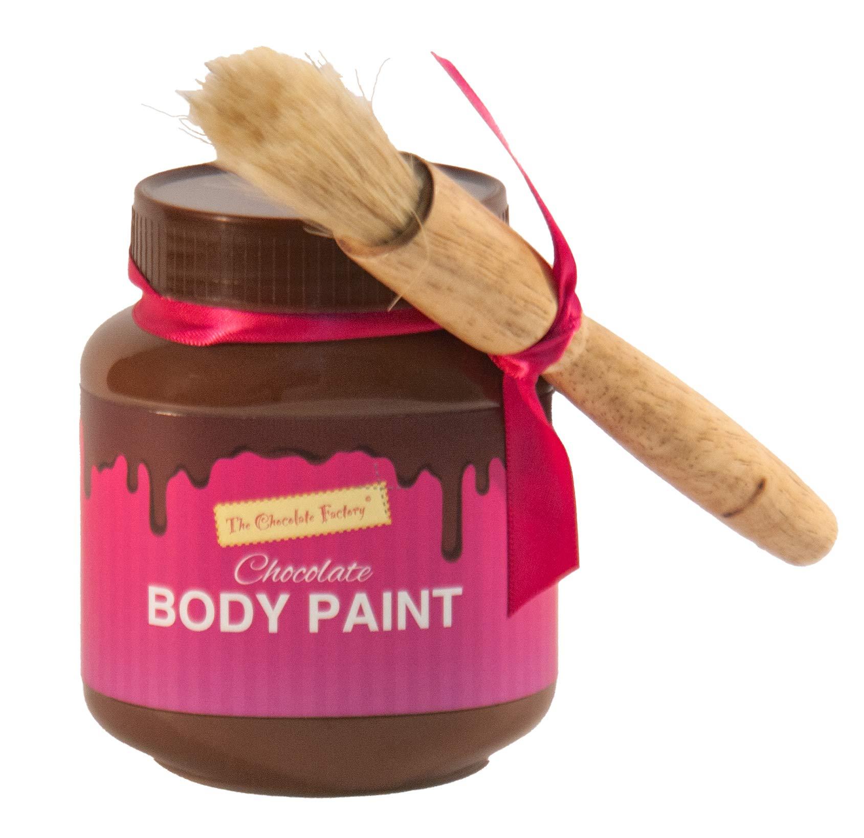 The Chocolate Factory Body Chocolate Paint with paint brush Just warm us and apply chocolate sauce Delicious taste, Natural ingredients.