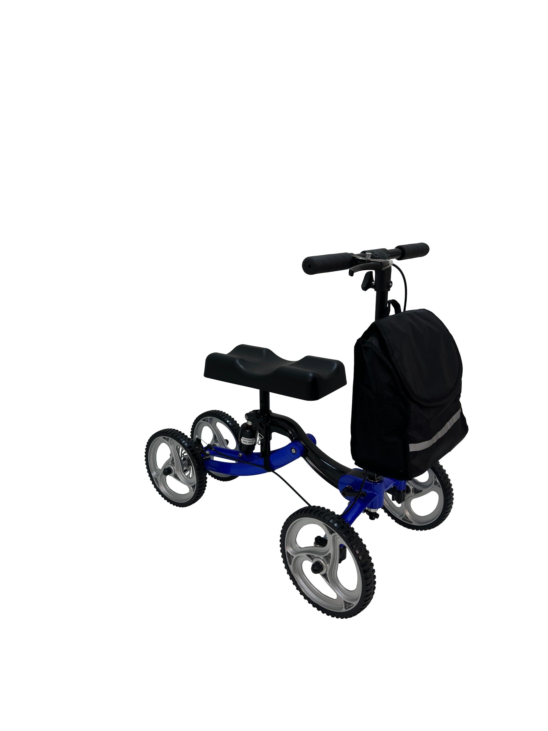 PANLOVA Adjustable Medical Folding Steerable Leg Knee Walker Scooter with Front bag-9251B