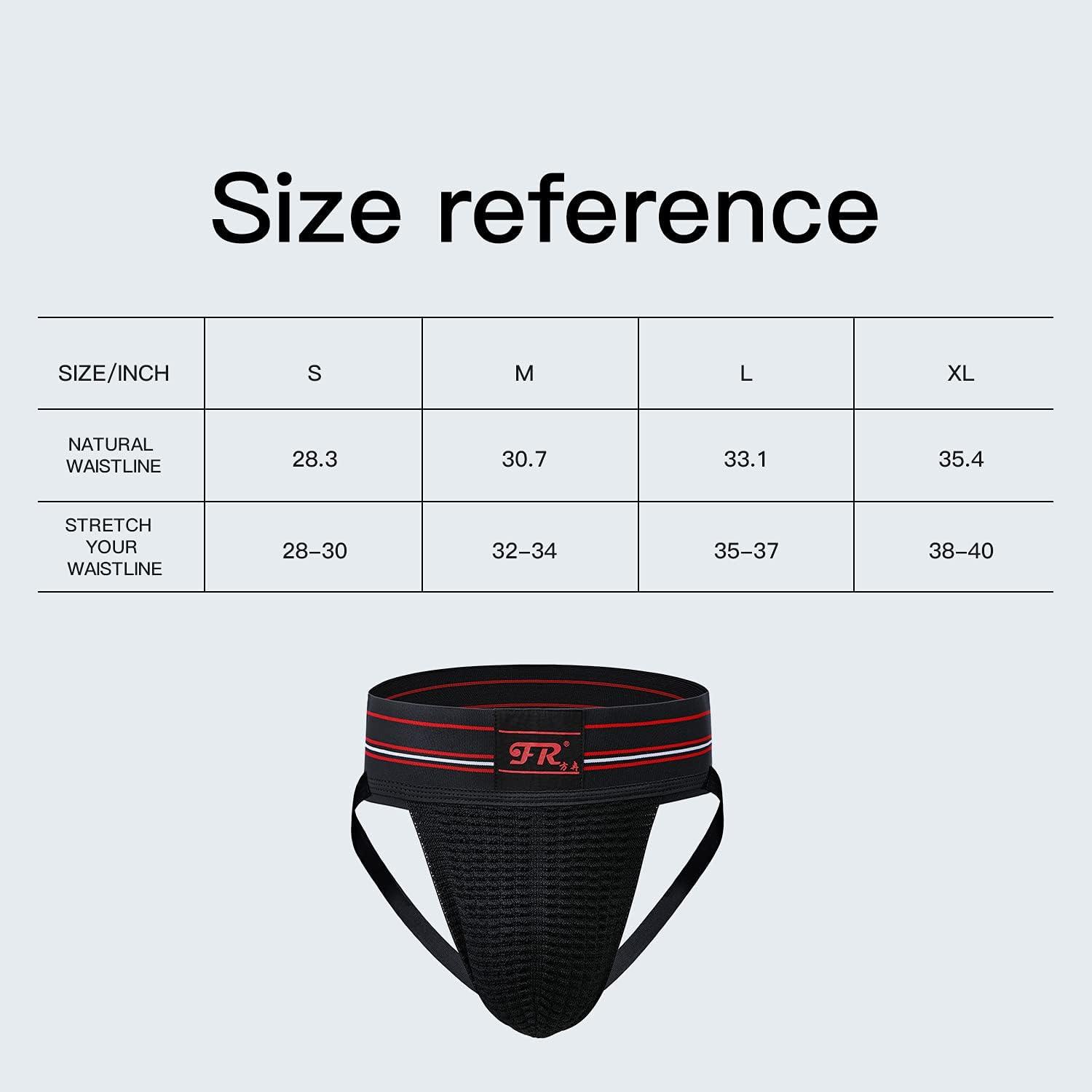 F plus R F plus R Mens Strip Waistband Athletic Supporter Jockstrap Sexy Swimwear - Black - Large