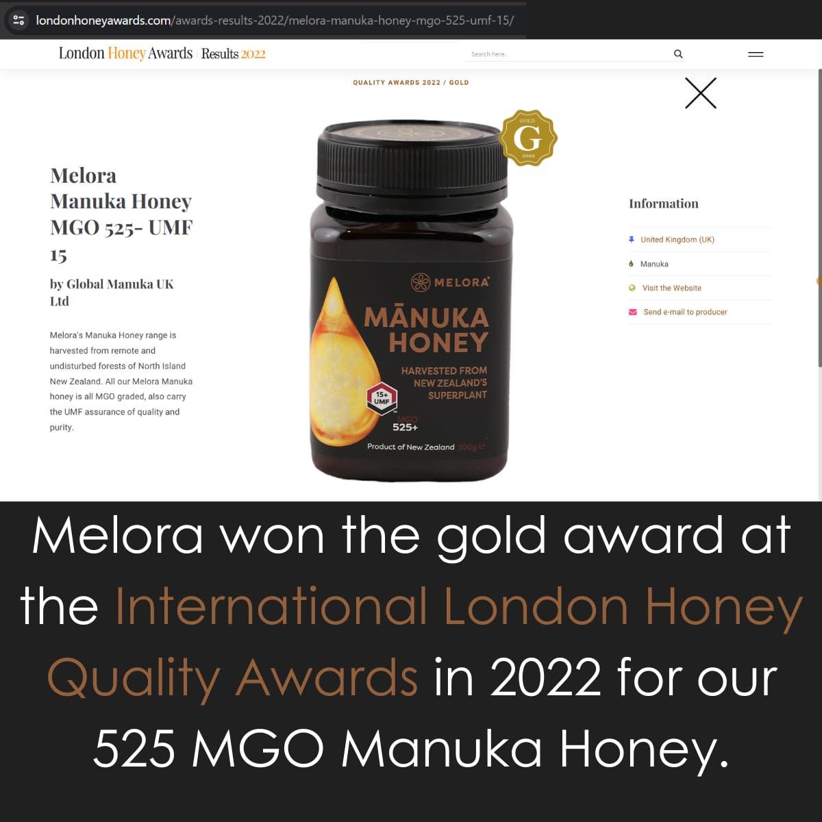 Melora Melora Genuine Manuka Honey - 850 MGO, 250g - 20+ UMF - 100% Pure & Traceable High Strength Manuka from New Zealand