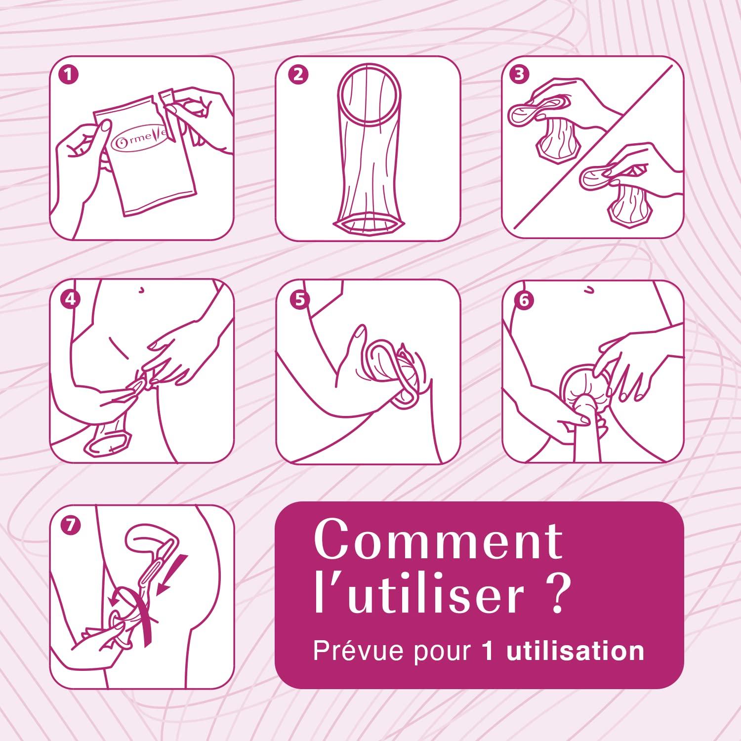 ORMELLE ORMELLE - Female Condom - Internal Condom - Premium Grade Natural Latex - Lubricated - Protection Against Pregnancy & STDs - CE Certified (Pack of 5)