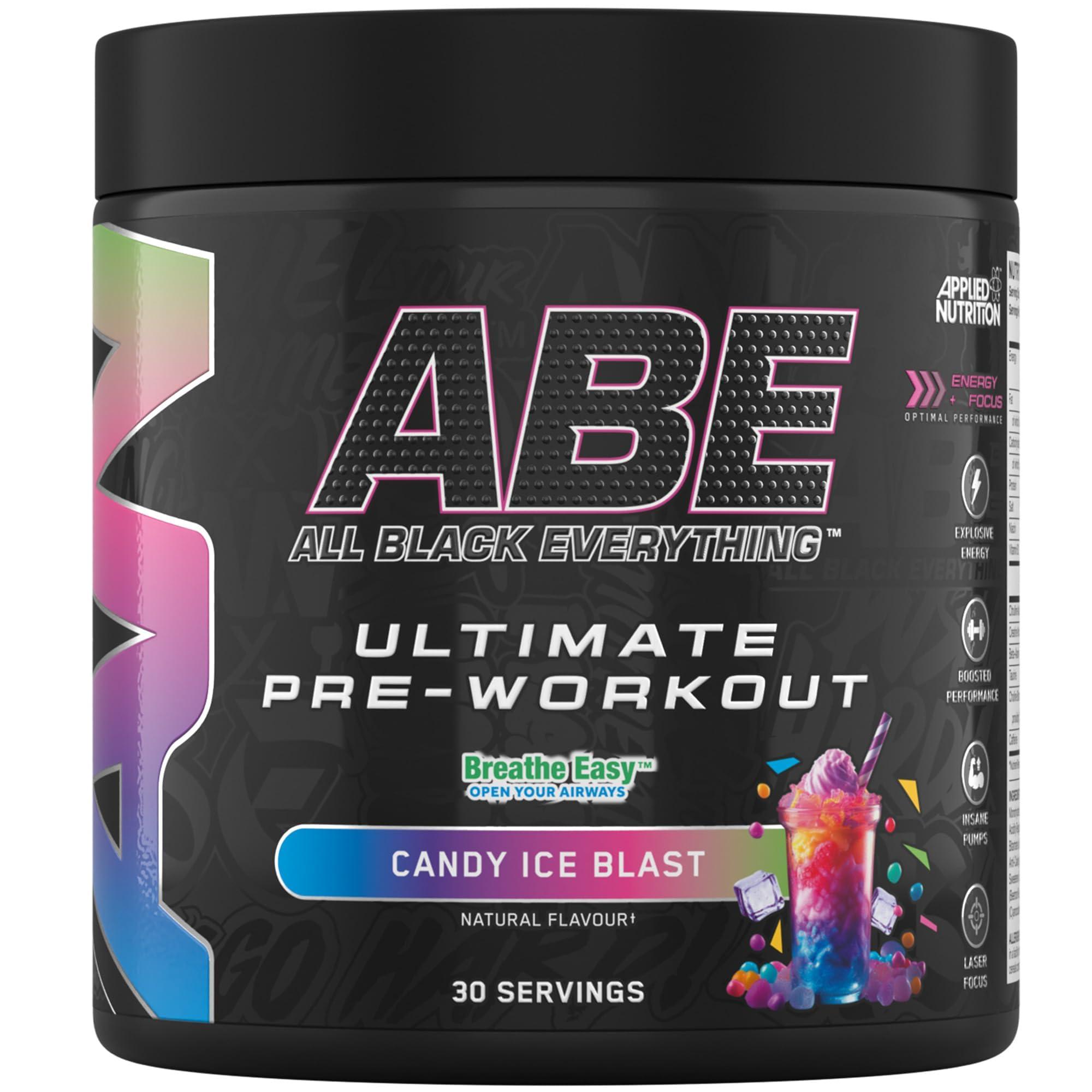 Applied Nutrition Applied Nutrition Bundle ABE Pre Workout 375g + ABE Black Shaker | All Black Everything Pre Workout Powder, Energy Drink, Physical Performance, Creatine, Beta Alanine, Caffeine (Candy Ice Blast)