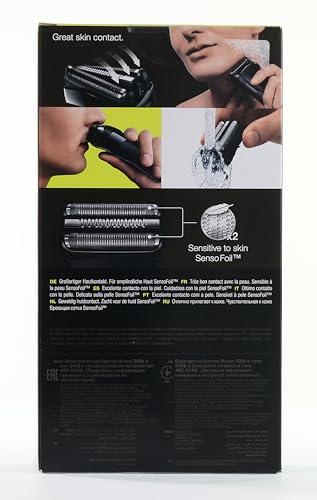 Braun Braun Series 3 Electric Shaver For Men with Precision Beard Trimmer, UK 2 Pin Plug, 300s, Black Razor