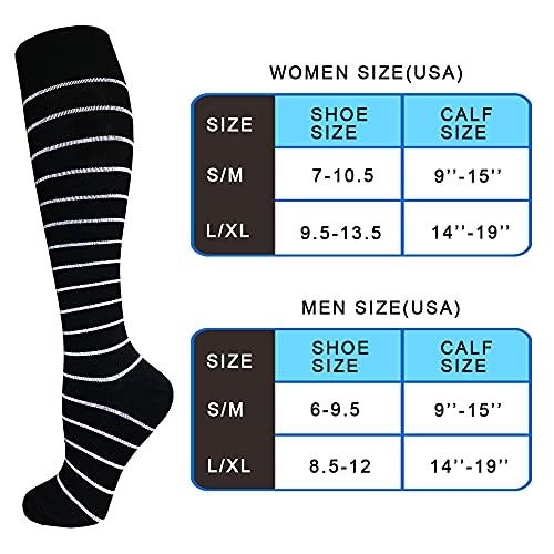 Aoliks Aoliks 4 Pairs Copper Compression Socks for Women & Men 15-20 mmHg,Best Support for Nurses Running Hiking