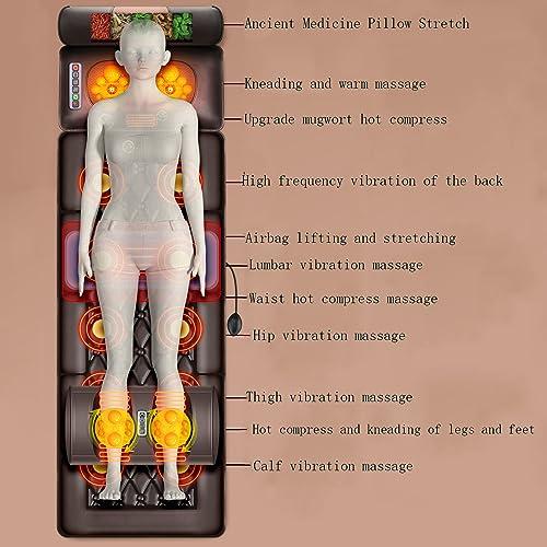 FreshCart Basics Back Pain Relief Full Body Massage Mat with Heat, 10 Vibrating Motors, Neck and Back Massager Bed for Whole Body Vibration, Kneading, and Relaxation