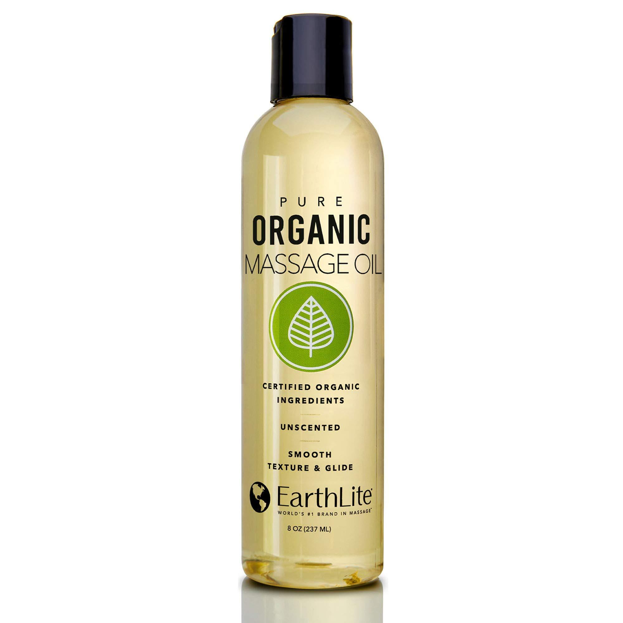 Earthlite EARTHLITE Pure Organic Massage Oil  NEW 2019 - Chemical Free, 100% Certified Organic, Finest Quality for Therapists & Clients, Unscented