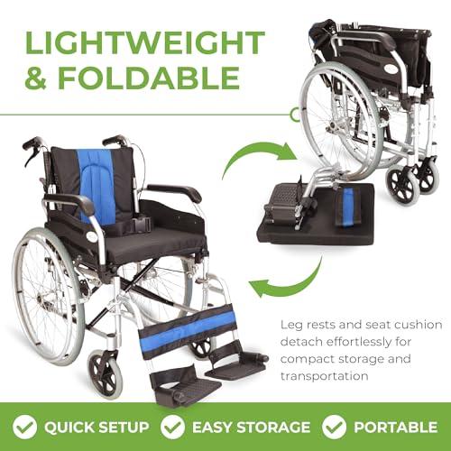 Elite Care Lightweight Aluminium Folding self Propel Wheelchair with 20-inch Extra Wide seat ECSP01-20